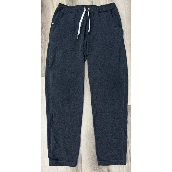 Vuori Men’s Sz L PONTO PERFORMANCE PANTS Drawstring Joggers Heathered Charcoal - Picture 2 of 8